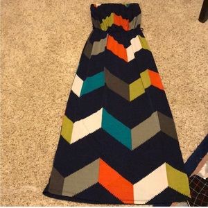 Papaya cute geometric navy blue sleeveless dress